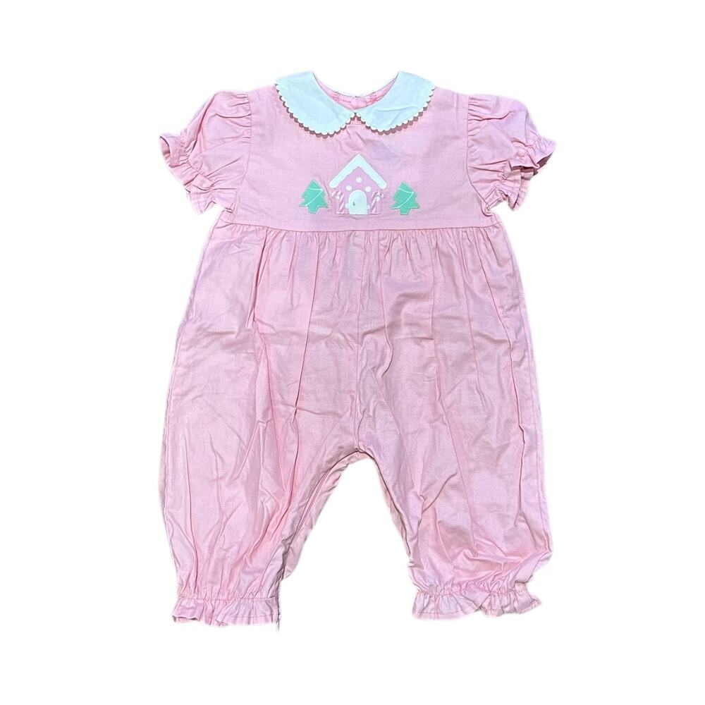 Funtasia Too Dallas Baby Girl 6 Months Ginger Bread House Christmas Tree Romper